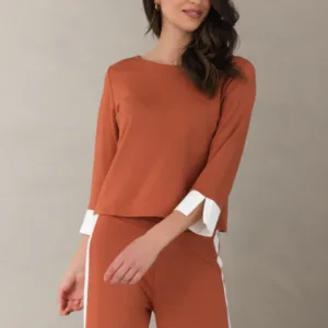 Bellamy Draped Top | Terracotta